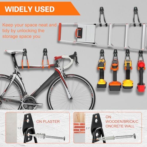 HUPBIPY Garage Hooks Heavy Duty, Large Square Wall Hooks - Image 5
