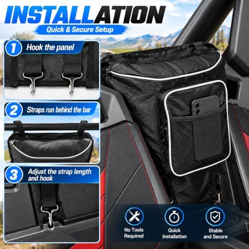 UTV Center Seat Storage Bag for Kubota RTV-X1130 Worksite 2024–2026, Front Rear Middle Seat Organizer Bag, Multi-Pocket UTV Interior Storage Bag - Image 7