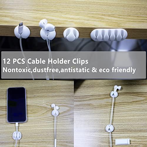 White Cable Management Organizer Kit 4 Cable Sleeve Split 311Pcs - Image 2