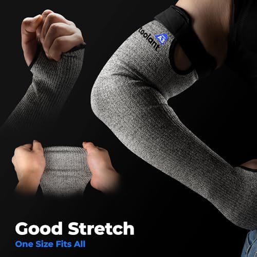 OriStout Cut Resistant Farmer Sleeves with Tumb Hole, Grey, 2 Pairs (Pack of 2) - Image 4