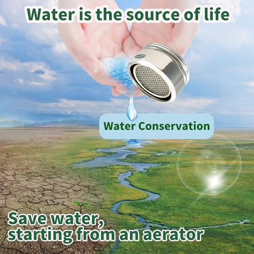 Bathroom Sink Aerator,2.2 GPM Faucet Aerator, Made of Solid Brass and Stainless Steel,15/16 Inch Male Thread Faucet Replacement with Gasket,For Kitchen and Bathroom,6PCS(Silvery) - Image 6