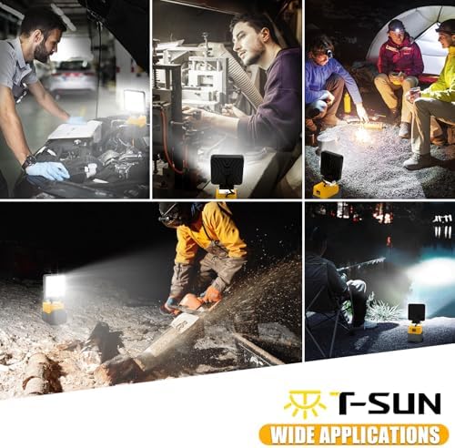 T-SUN 50W 5000LM LED Work Light Compatible with Dewalt 20V Max Battery - Image 6