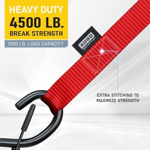 Soft Loop Tie Down Straps - 1,500 Load Capacity & 4,500 Lbs Breaking Strength - 6 Pack - Loops for Securing ATV, UTV, Motorcycles, Scooters, Dirt Bikes, Lawn & Garden Equipment - by AUGO - Image 3