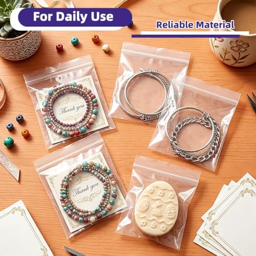Yotelab Small Plastic Zip Bags, 4x4 In Clear Resealable Jewelry Bags 200Pcs - Image 5