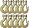3/8" Safety Chain Hooks 10 Pack Clevis Slip Hook with Latch by WENHUALI