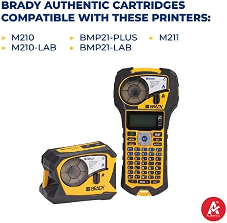 Brady Authentic (M21-375-595-YL) All-Weather Vinyl Label for Indoor/Outdoor ID, Lab and Equipment Labeling, Black on Yellow- For M210, M210-LAB, M211, BMP21-PLUS and BMP21-LAB Printers, .375" W, 21' L - Image 6