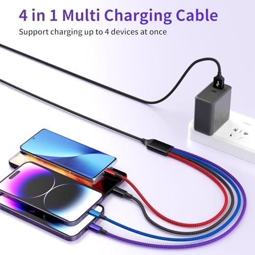 Dual IP 4 in 1 Multi Charging Cable, 1 Pack 5FT USB Charging Cord - Image 6