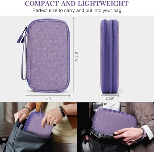 FYY Electronic Organizer, Travel Tech Pouch Bag, Medium, Dark Purple - Image 2