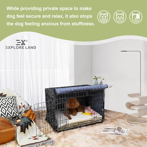Explore Land Pattern Dog Crate Cover, 48 Inches (Brief Polygonal) - Image 6