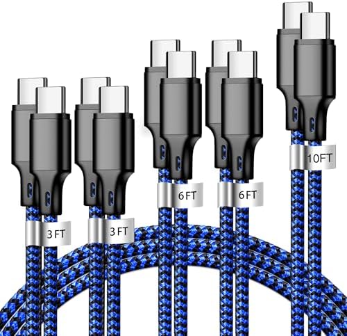 USB C to USB C Cable, 5 Pack 60W Type C Fast Charger Cord (Blackblue) by CUGUNU