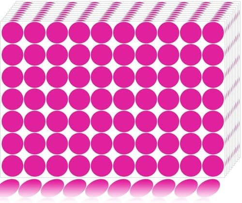 1400 PCS Dot Stickers Pink 3/4 Inch Round Color Coding Labels Polka Circle Dot Label Sticker for Office,Classroom,Papers Etc by ZACOOL