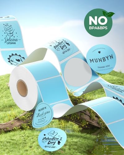 MUNBYN 2 Inch Blue Circle Thermal Labels for Inventory, 750 Sheets/1 Roll - Image 4