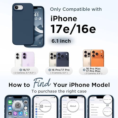 GolbinBox Magnetic for iPhone 17e/16e Case, Silicone Cover, Dark Blue - Image 2