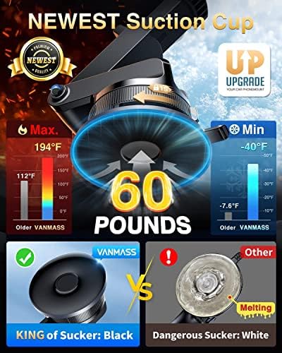 VANMASS [True Military-Grade] Car Phone Holder [Best Suction & Clip] Cell Phone Mount for Dashboard Windshield Vent Truck Cradle Dash Stand for iPhone 15 Pro Max 14 13 12 Android, Red - Image 3