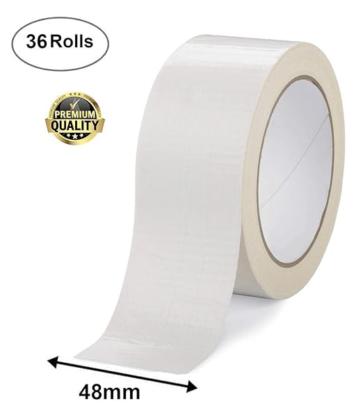 ABC Carton Sealing Tape 1.89 Inches Wide x 54.68 yd Length. 36 Rolls of White - Image 2