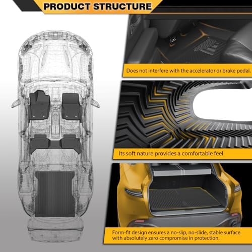G-PLUS TPE Floor Mats Fit 2024-2025 Toyota Tacoma Double Cab,4PCS - Image 3