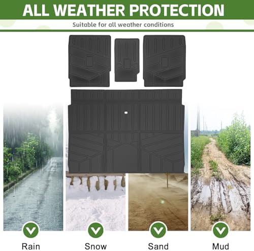 Cargo Liners for 2025 2026 Ford Expedition Max/Lincoln Navigator L Trunk Mat with Seat Back Cover Accessories, All Weather Rear Cargo Mat Backrest Protector(Only for Max & L Models) - Image 7