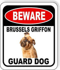 BEWARE BRUSSELS GRIFFON GUARD DOG Aluminum Composite Outdoor Sign 8.5" x10" Metal Security Notice for Yard, Fence, Porch, Property, and Business – No Trespassing, Warning, Attack Dogs, Protection by WorkHouseSigns