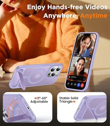 Temdan Magnetic Compatible with iPhone 13 Pro Max Case, [Built-in Invisible Kickstand][Compatible with MagSafe] [Military Grade Shockproof] Slim Translucent Matte Phone Case for iPhone 13 Pro Max 6.7" - Image 4