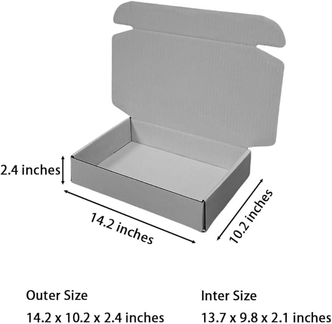 20 Pcs 14.2 x 10.2 x 2.4 inches Larger Size Shipping Boxes - Image 2