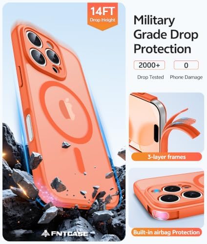 FNTCASE for iPhone 16 Pro Max Case, Fit for Magsafe, Glass Screen Protector - Image 5