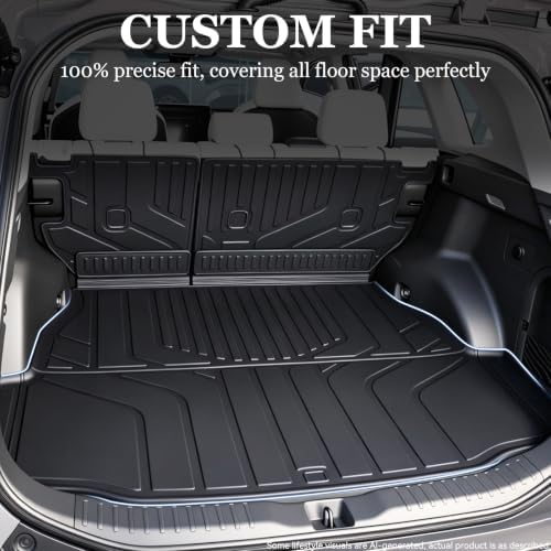 Prosheve Cargo Trunk Mat with Backrest Mats for 2026 Toyota RAV4 PHEV,All Weather Protection TPE Custom Fit Cargo Liner Telluride Accessories,Black - Image 4