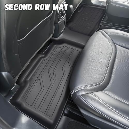 Floor Mats for Ford Explorer 2020-2024 2025 2026 6-Seat (2nd Row Captain Seat), Custom Fit TPE All Weather Floor Liners, 1st & 2nd Row & Cargo Mat & Backrest Mat Explorer Accessories - Image 4