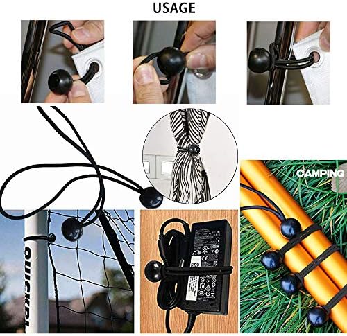 AOPRIE 30 Pcs Bungee Balls 6Inch Black Ball Bungees Heavy Duty Heavyweight 6 inch Tarp Bungee Cords, Weather Resistant Tie Down Strap 4mm Thickness - for Camping, Tents, Cargo, Holding Wire and Hoses - Image 7