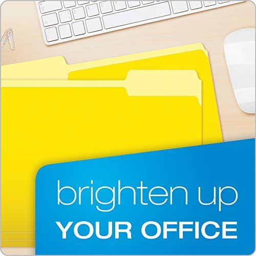 Pendaflex Two-Tone Color File Folders, Letter Size, Yellow, 1/3 Cut, 100 per Box (152 1/3 YEL)(Pack of 5) - Image 6