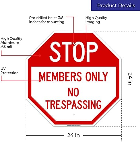 Members Only No Trespassing Sign, - Image 3
