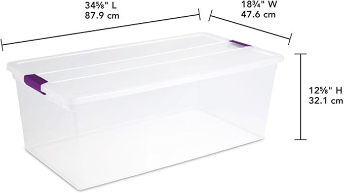 Sterilite 16-Pack 110 Quart ClearView Latch Box, Stackable Organizer Bins - Image 2