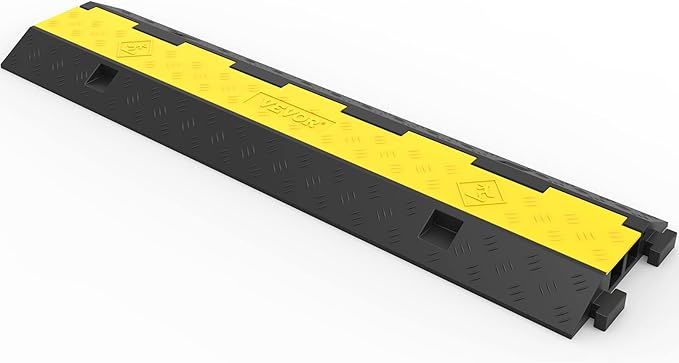 VEVOR 3 PCs Rubber Cable Protector Ramp, 2 Channel, 11000 lbs/axle Capacity - Image 8