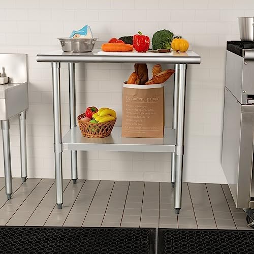 HARDURA Stainless Steel Prep & Work Table with Backsplash 24 x 30 Inches - Image 6