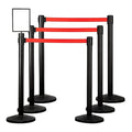 Qbuster Black Stanchions with Retractable Belts, Crowd Control Safety Barrier by Qbuster