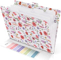 SKYDUE Accordion File Organizer, Floral Expanding File Folders with 5 Pockets, Cute Document Organizer for Paper Bills Receipt Storage, School Office & Hospital Supplies Letter/A4 Size White by SKYDUE