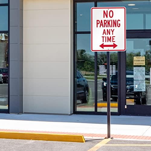 SmartSign 30 x 24 inch “No Parking Any Time” Metal Sign with Bidirectional Arrow, 80 mil Laminated Rustproof Aluminum, Red and White, Made in USA - Image 3