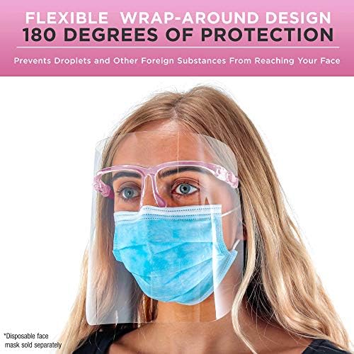 Salon World Safety Face Shields with Pink Glasses Frames (Case of 200) - Image 3