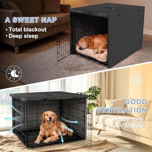 Explore Land Dog Crate Cover, 48 inches, Black - Image 5