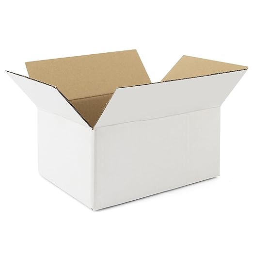 Golden State Art 8x6x4 Inches White Shipping Boxes 28 Pack, Corrugated by GoldenStateArt