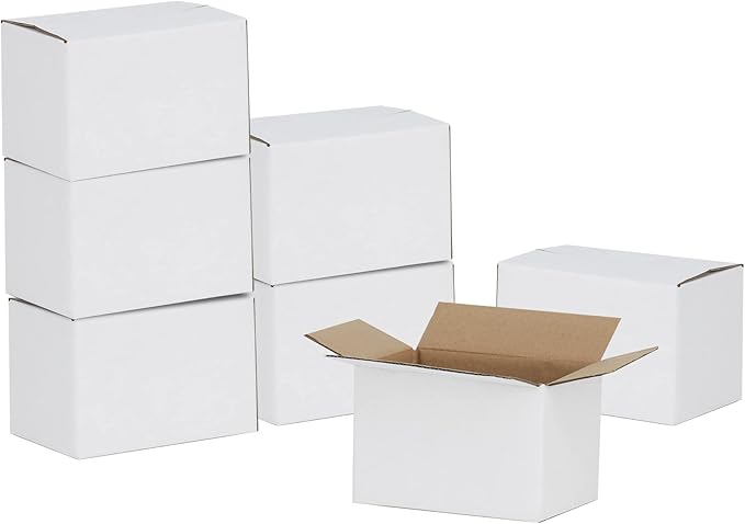 6x4x4 inches Shipping Boxes 30 Pack, Kraft Corrugated Small Cardboard Boxes by GHEIR
