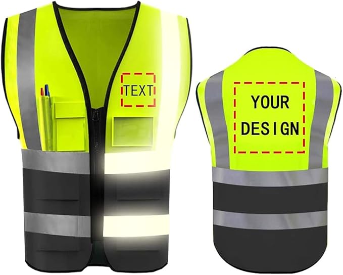 YOWESHOP High Reflective Visibility Safety Vest Custom Your Logo Safety Workwear by YOWESHOP