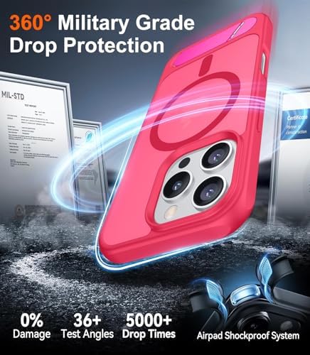 Temdan Magnetic Compatible with iPhone 16 Pro Case, [Built-in Invisible Kickstand][Compatible with MagSafe][Military Grade Shockproof] Slim Translucent Matte Phone Case for iPhone 16 Pro 6.3" - Image 4
