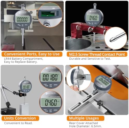 Neoteck 25.4 mm/1" Digital Dial Indicator with 0.001mm/0.00005" Resolution - Image 4