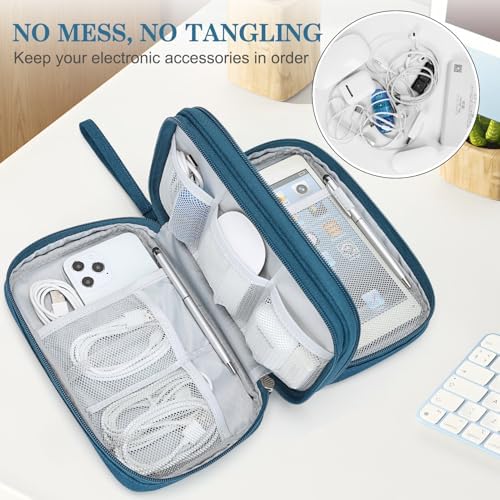 FYY Electronic Organizer, Travel Tech Pouch Bag, Large, Dark Green - Image 5