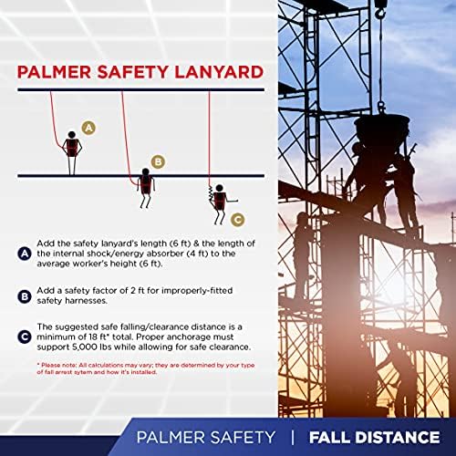Palmer Safety Hammerhead 5pt Safety Harness Back Padded, QCB Chest, Tongue Buckel Legs Straps, Back & Side D-Rings - Image 7