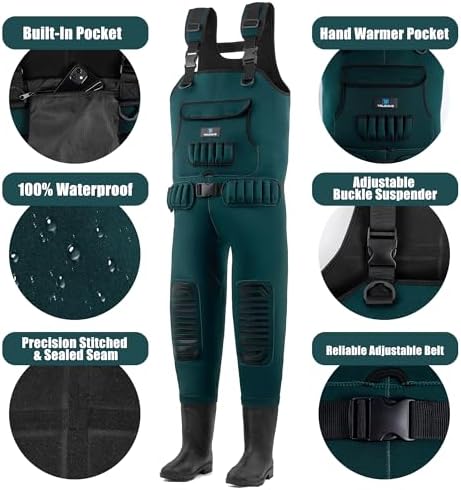 Trudave Chest Waders for Men & Women Waterproof, Fishing Neoprene Waders, Hunting Waders with Boots - Image 4
