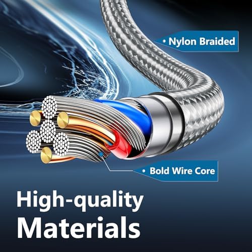 60W USB C to USB C Cable, 3 Pack 10ft Type C Fast Charger Cord (Gray) - Image 4