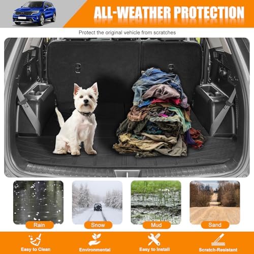 Cargo Mat Compatible with 2021-2025 Kia Sorento Cargo Liner Backrest Liner Seatback Protector for 2024 Kia Sorento Accessories(21-25 Sorento) - Image 4