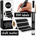 200 Chalkboard Labels for Containers, Removable Black Jar Labels Stickers with Chalk Marker, Reuseable Pantry Containers and Storage Bin Organization by SAVVYSORTED%C2%AE