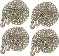 Mytee Products 4 Pack 5/16 Inch x 12 FT Grade 70 Binder Chain with Clevis Grab Hooks - G70 Transport Tow Chain - 4,700 Lbs Working Load Limit by MyteeProducts